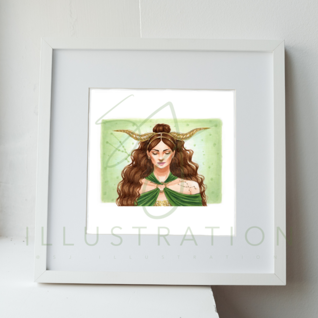 Taurus | Zodiac Fashion Illustration (PRINT)