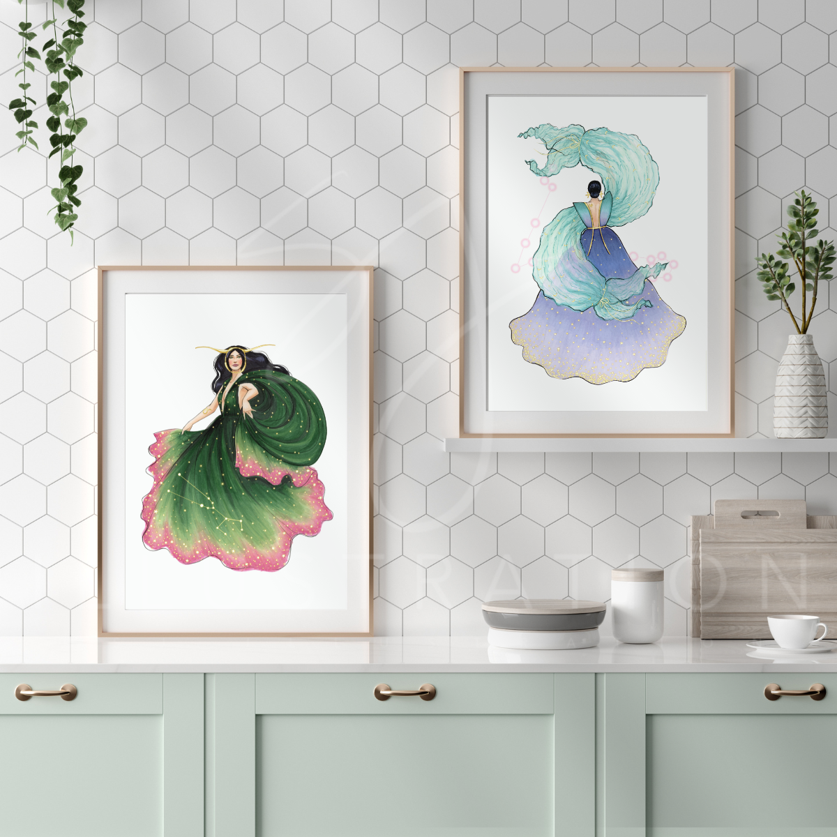 Taurus (series 1) | Zodiac Fashion Illustration (ART PRINT)