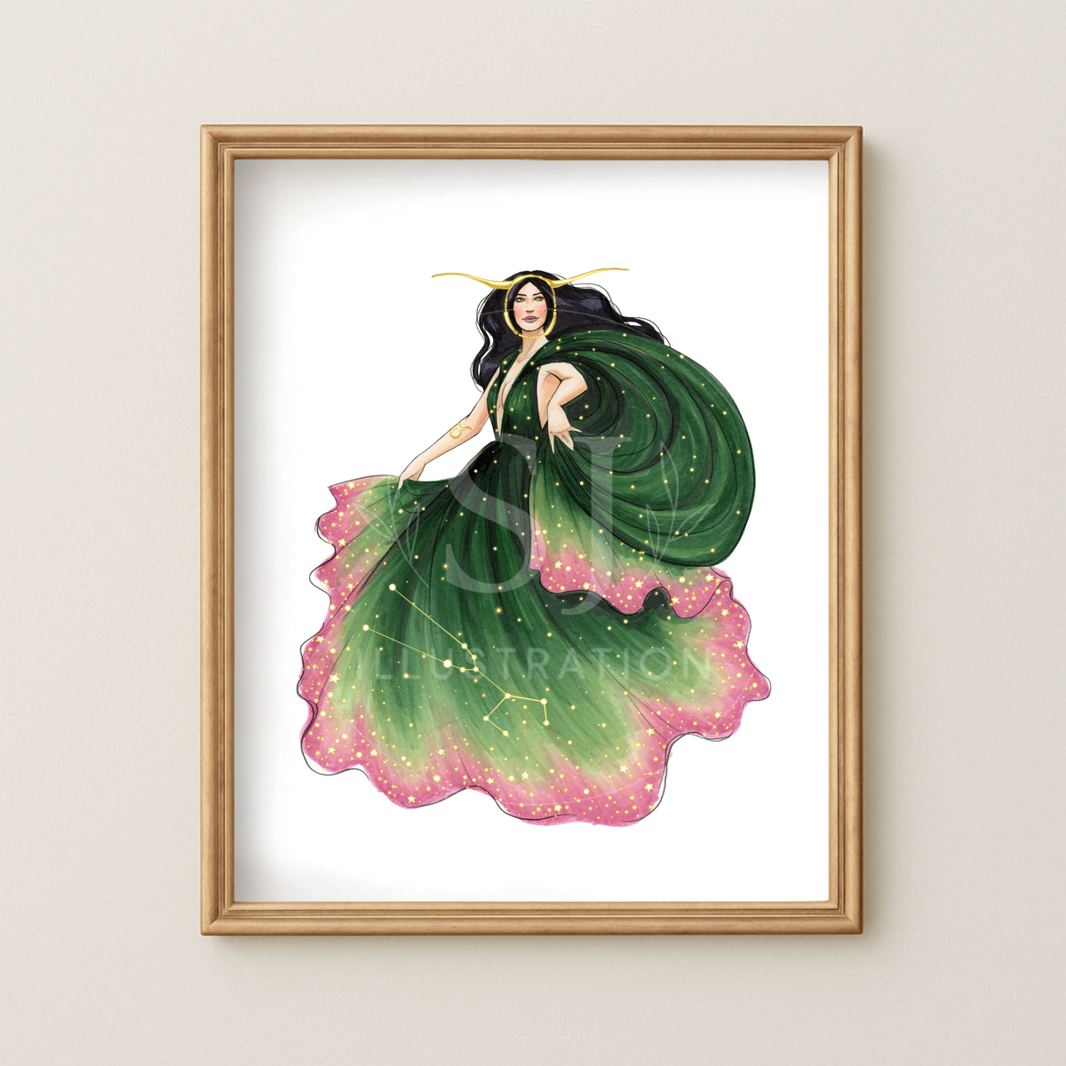 Taurus (series 1) | Zodiac Fashion Illustration (ART PRINT)