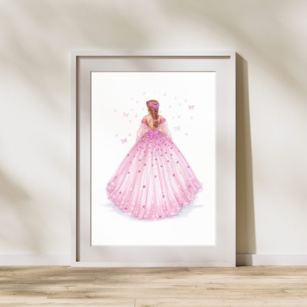 Pink Floral Ballgown | Fashion Illustration (PRINT)