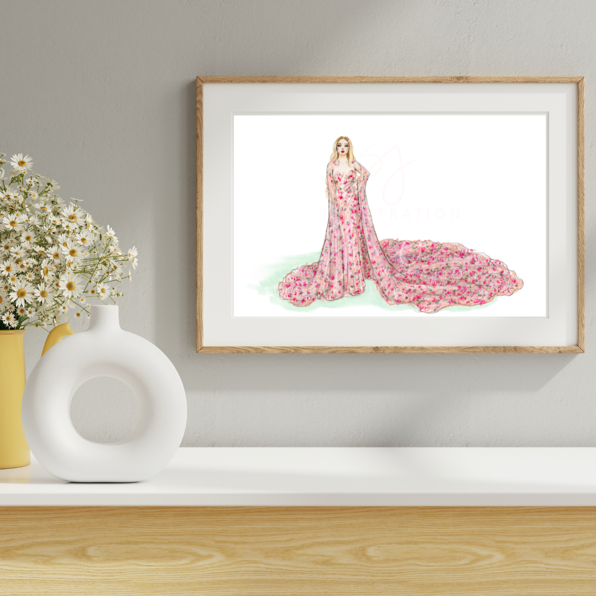Floral Gala Gown | Red Carpet Fashion Illustration (PRINTS)
