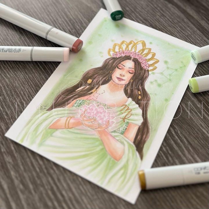 Virgo | Zodiac Fashion Illustration (ORIGINAL)