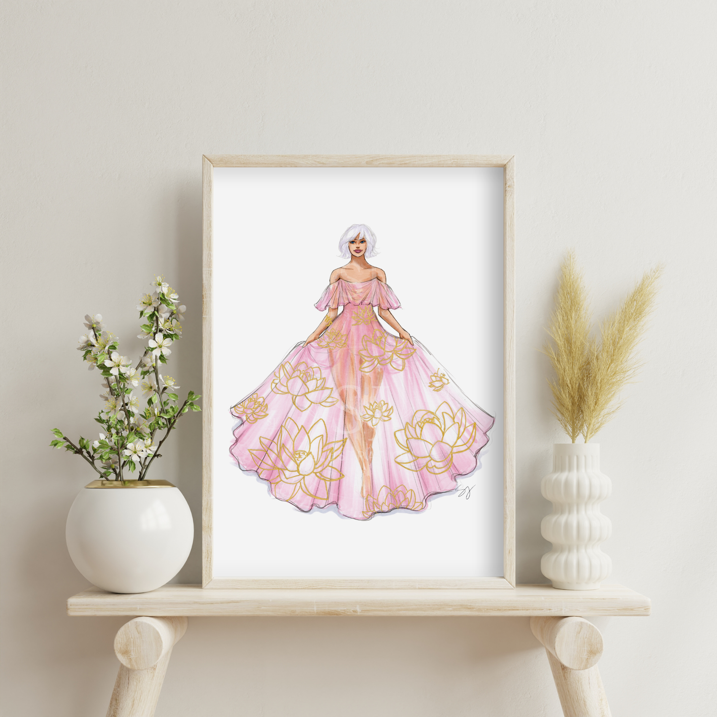 Virgo (series 2) | Zodiac Fashion Illustration (EMBELLISHED PRINT)