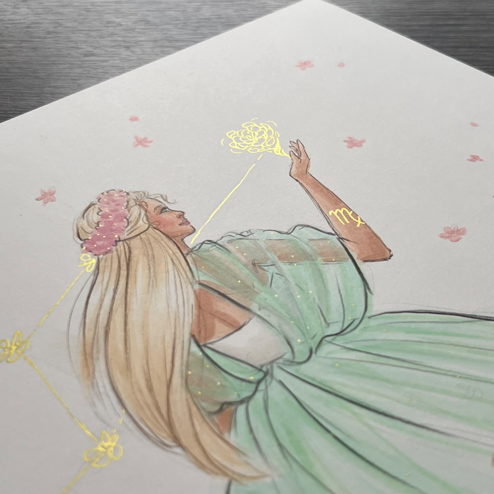 Virgo (Version 2) | Zodiac Fashion Illustration (ORIGINAL)