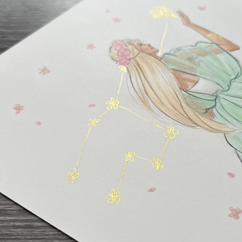 Virgo (Version 2) | Zodiac Fashion Illustration (ORIGINAL)