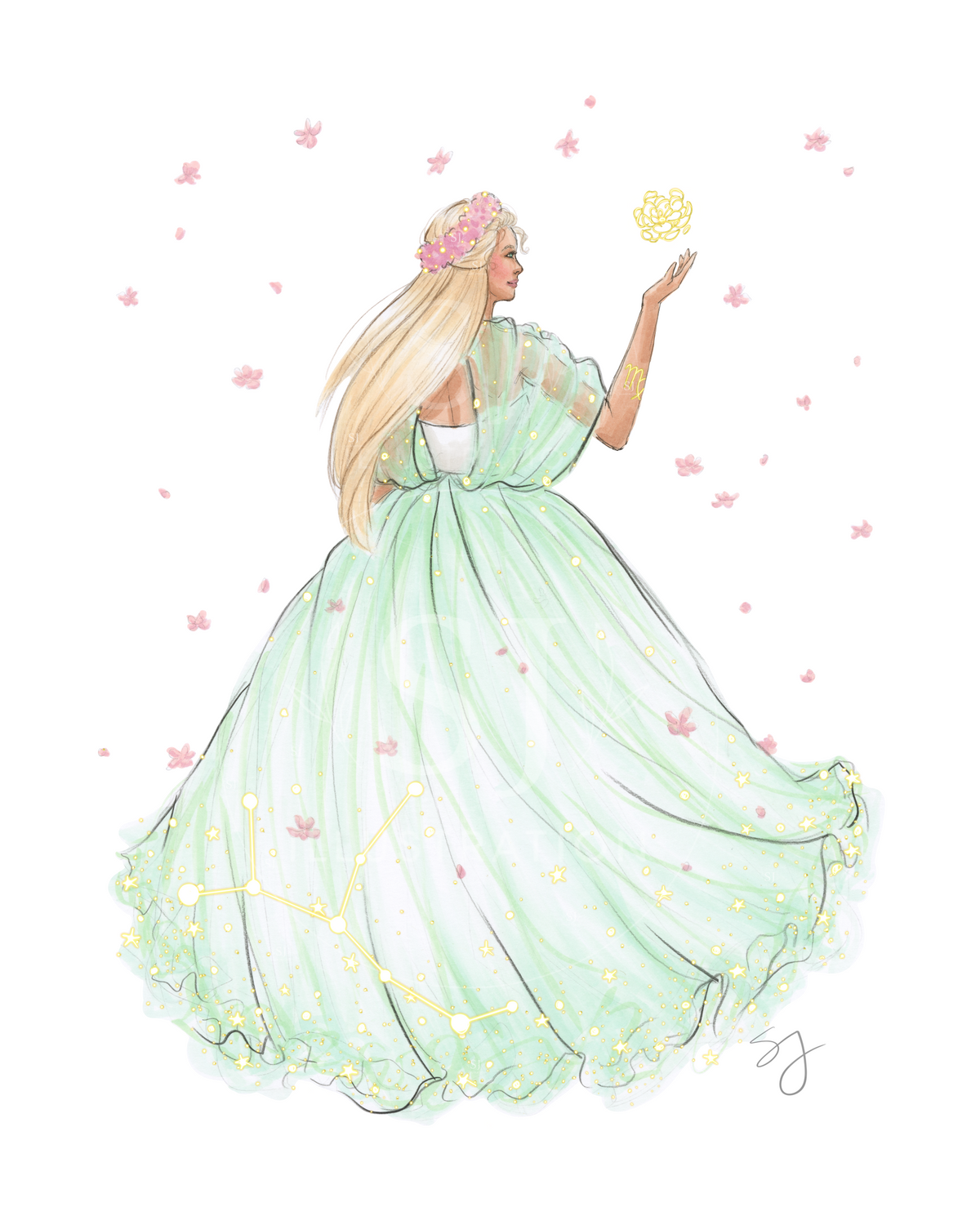 Virgo (series 1) | Zodiac Fashion Illustration (ART PRINT)