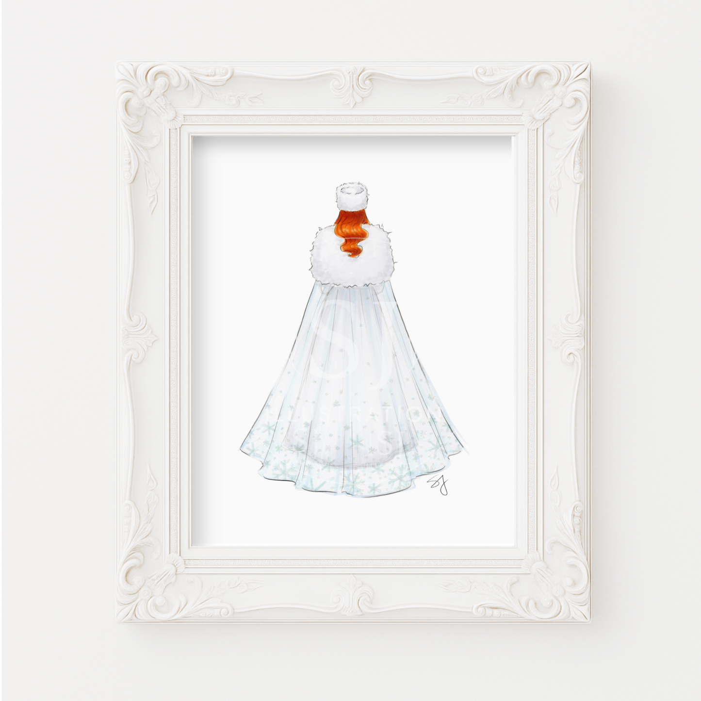 Winter Bride | Bridal Fashion Illustration (EMBELLISHED PRINT)