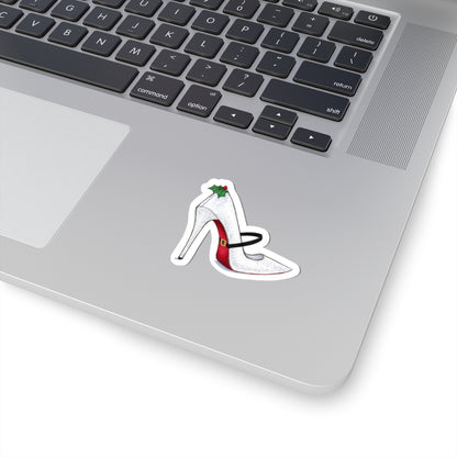 Mrs. Claus Is Coming To Town  |  Holiday Stiletto Fashion Illustration (STICKER)
