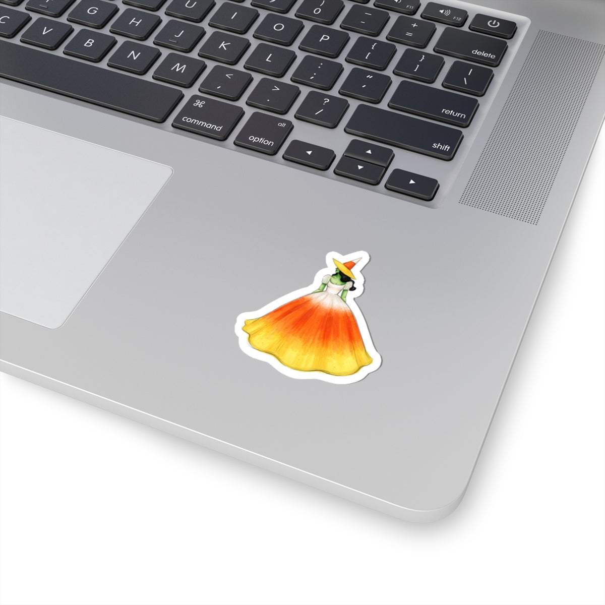Candy Corn Witch  |  Fun Halloween Witch Fashion Illustration (STICKER)