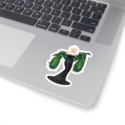 Lit Up For the Holidays  |  Whimsical Winter Holiday Fashion Illustration (STICKER)
