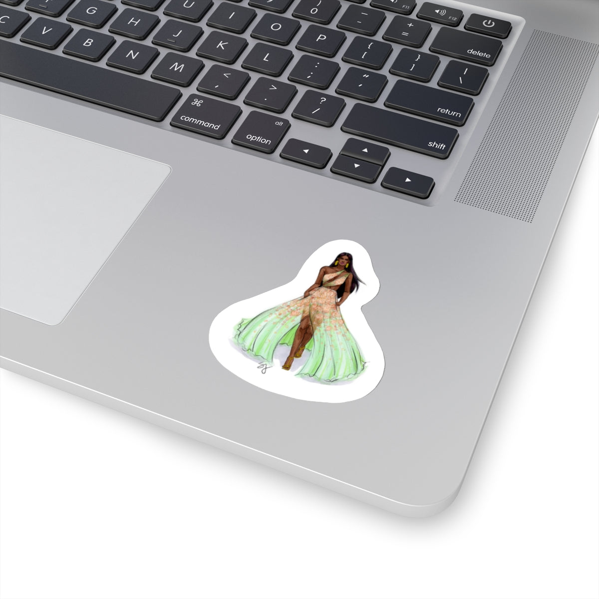 Peach and Mint Gown  |  Sticker