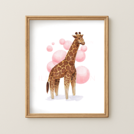 Toy Giraffe | Whimsical Nursery Illustration (ART PRINT)