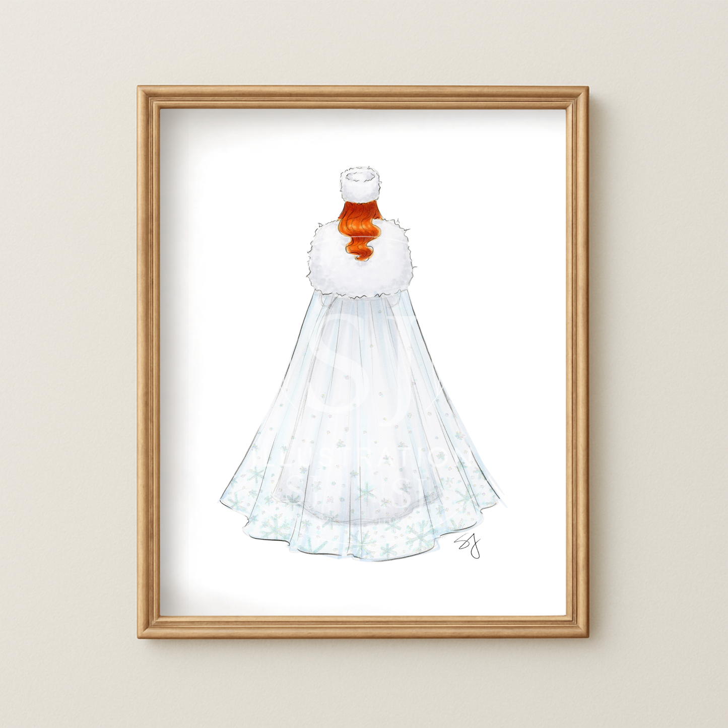 Winter Bride  |  Bridal Fashion Illustration (EMBELLISHED PRINT)