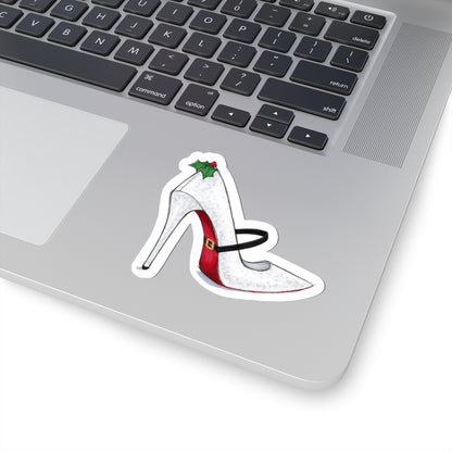 Mrs. Claus Is Coming To Town  |  Holiday Stiletto Fashion Illustration (STICKER)