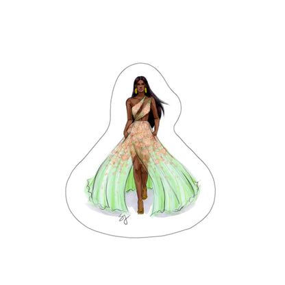 Peach and Mint Gown  |  Sticker