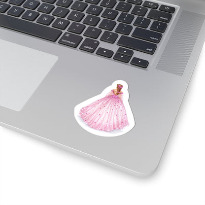 Pink Floral Ballgown  |  Sticker