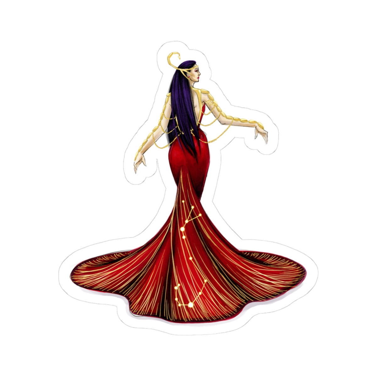Scorpio (series 1)  |  Zodiac Fashion Illustration (STICKER)