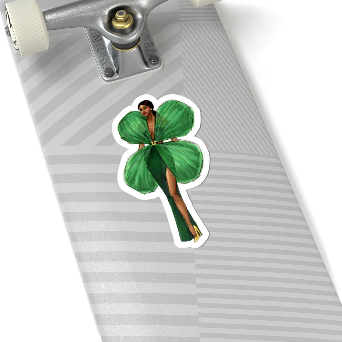 Shamrock Dress  |  Fun St. Patrick's Day Fashion Illustration (STICKER)