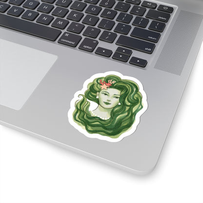 Kelp Mermaid Portrait  |  Mermaid Illustration (STICKER)