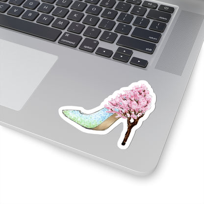 Step Into Spring (Cherry Blossom Heel) | Whimsical Stiletto Fashion Illustration (STICKER)