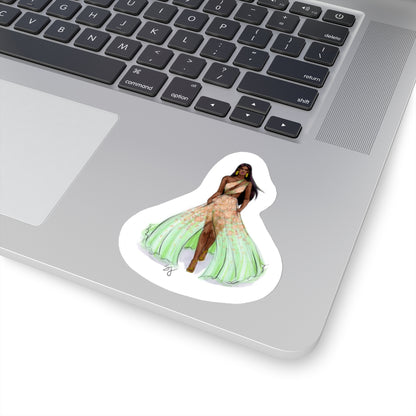 Peach and Mint Gown  |  Sticker