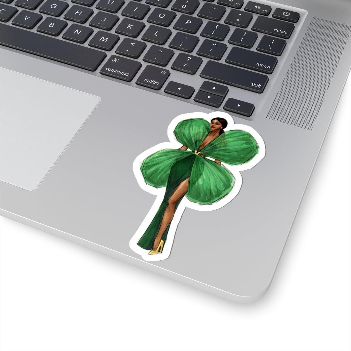 Shamrock Dress  |  Fun St. Patrick's Day Fashion Illustration (STICKER)