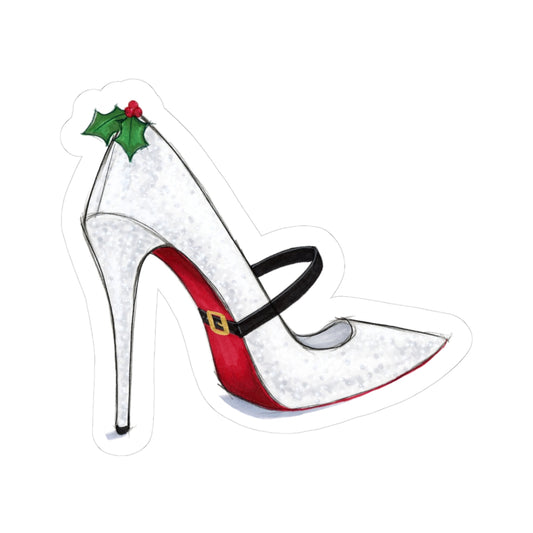 Mrs. Claus Is Coming To Town  |  Holiday Stiletto Fashion Illustration (STICKER)