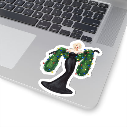 Lit Up For the Holidays  |  Whimsical Winter Holiday Fashion Illustration (STICKER)