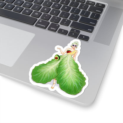 Fresh Salad Dress  |  Whimsical Fun Fashion Illustration (STICKER)