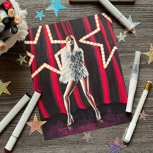 A Showgirl's Encore  |  Album Inspired Fashion Illustration (ORIGINAL)