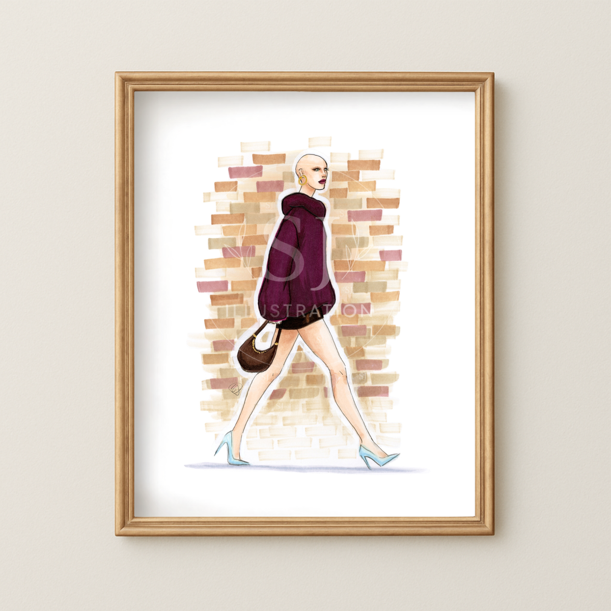 A Bit of Blue  |  Inclusive Fall Fashion Illustration (PRINT)