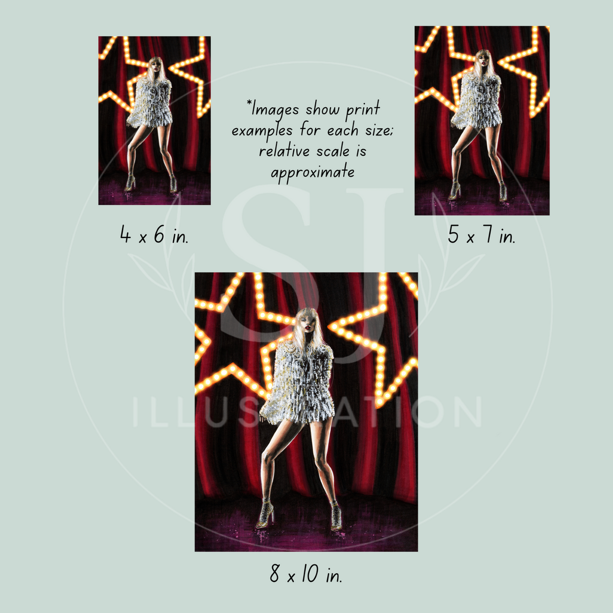 A Showgirl's Encore  |  Album Inspired Fashion Illustration (PRINT)