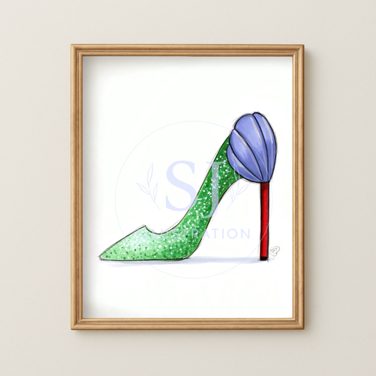 Above The Sea  |  Princess Inspired Stiletto Fashion Illustration (PRINT)