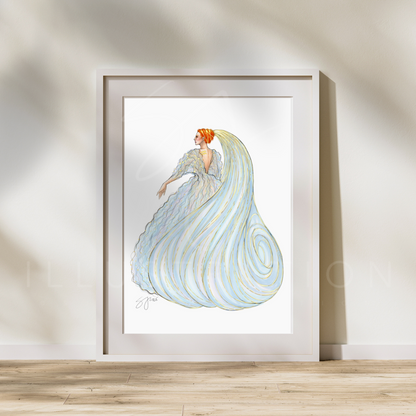 Aquarius  |  Zodiac Fashion Illustration (PRINT)