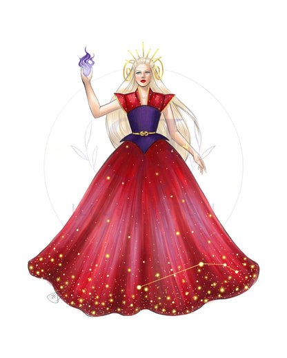 Aries (series 1)  |  Zodiac Fashion Illustration (ART PRINT)
