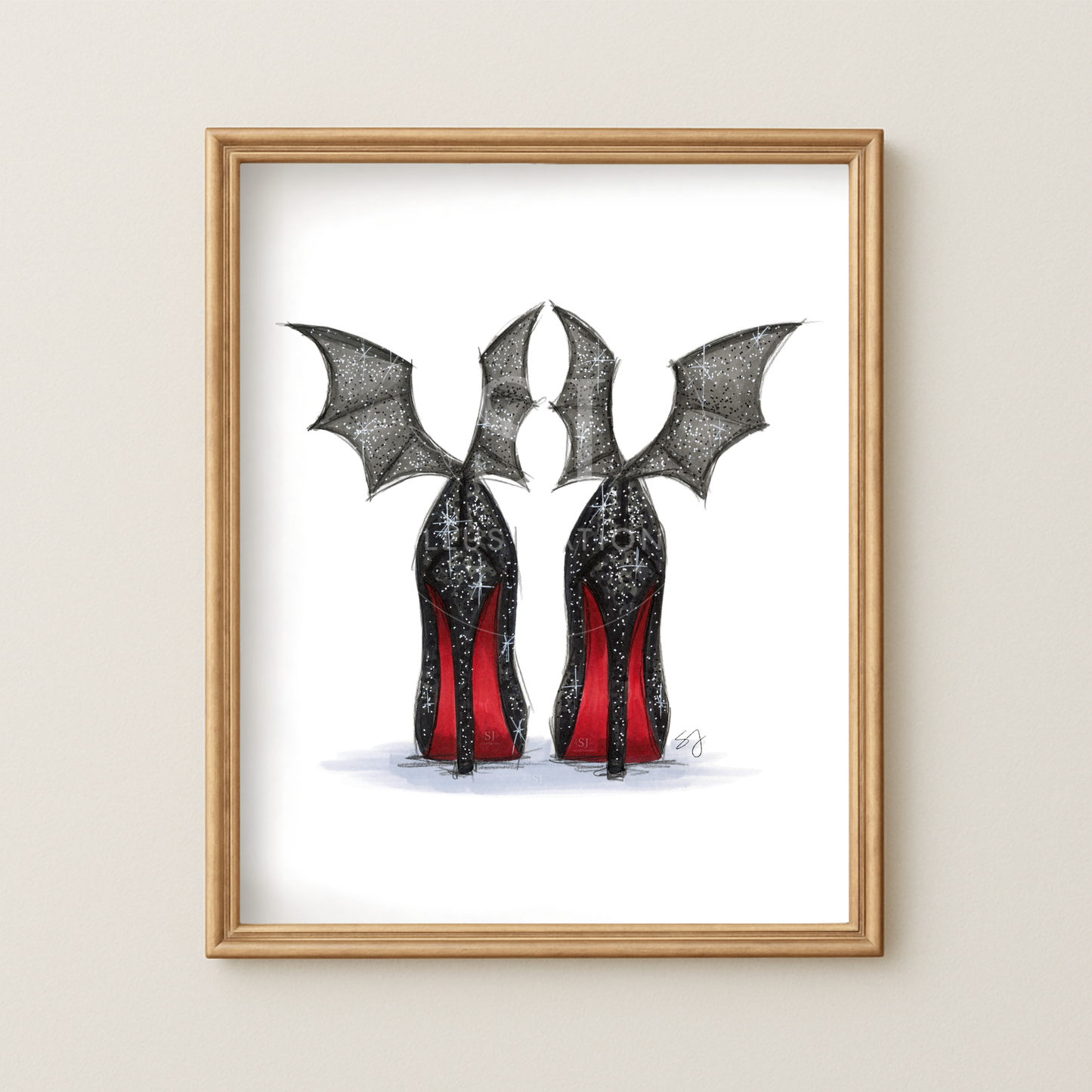 Batty Heels  |  Fun Halloween Fashion Illustration (ART PRINT)