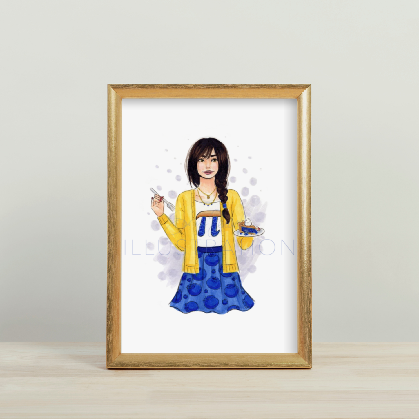 Blueberry Pi(e) | Casual Fun Fashion Illustration (PRINT)