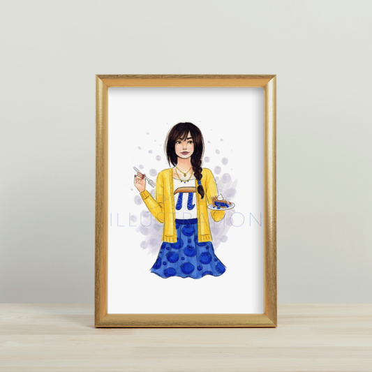 Blueberry Pi(e) | Casual Fun Fashion Illustration (PRINT)
