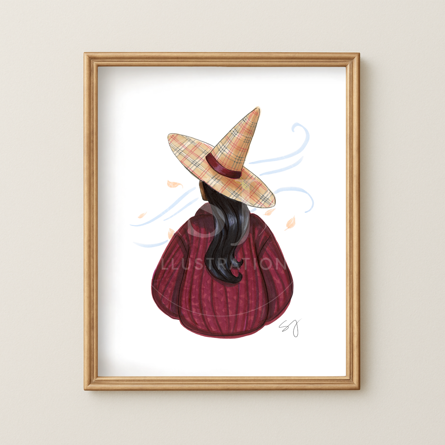 Brrrberry (Cozy Witch Series)  |  Cozy Witch Illustration (EMBELLISHED PRINT)