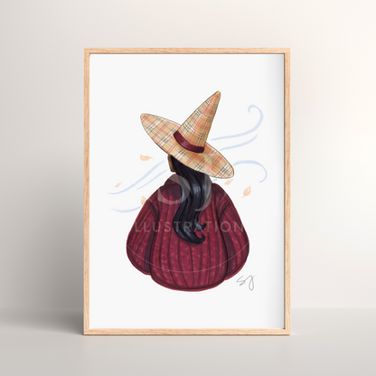 Brrrberry (Cozy Witch Series)  |  Fun Fall Fashion Illustration (PRINT)