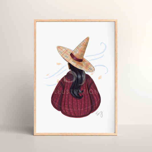 Brrrberry (Cozy Witch Series)  |  Fun Fall Fashion Illustration (PRINT)
