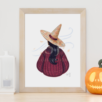Brrrberry (Cozy Witch Series)  |  Fun Fall Fashion Illustration (PRINT)