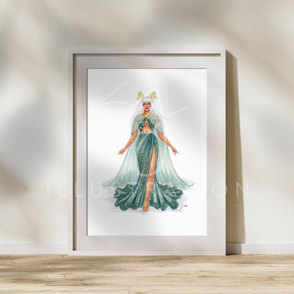 Capricorn  |  Zodiac Fashion Illustration (PRINT)
