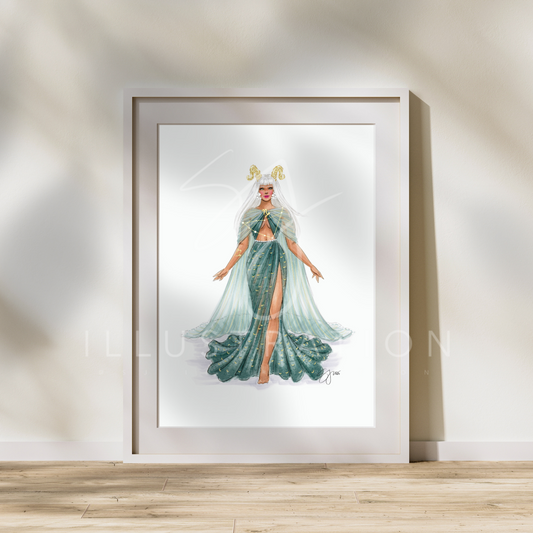 Capricorn  |  Zodiac Fashion Illustration (PRINT)