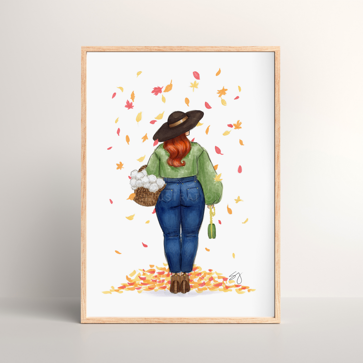 Changing Leaves  |  Curvy Fall Fashion Illustration (PRINT)