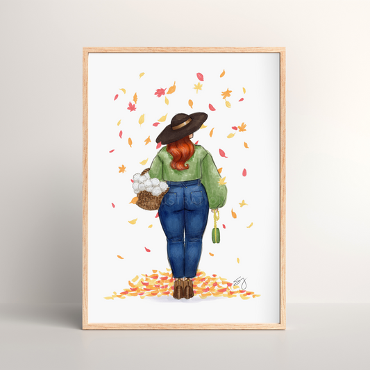 Changing Leaves  |  Curvy Fall Fashion Illustration (PRINT)