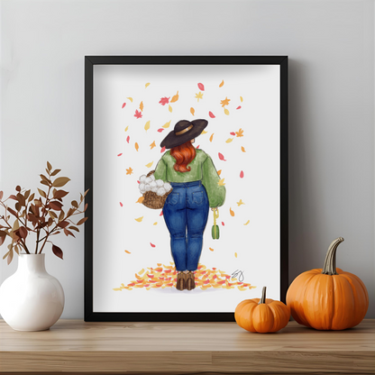 Changing Leaves  |  Curvy Fall Fashion Illustration (PRINT)