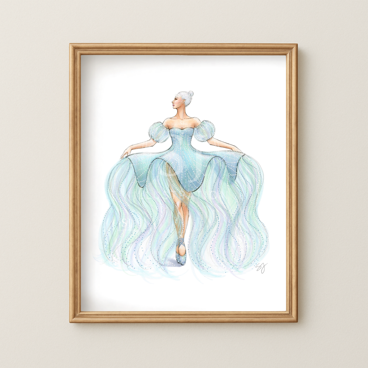 Dance of the Jellyfish  |  Whimsical Ballerina Fashion Illustration (ART PRINT)