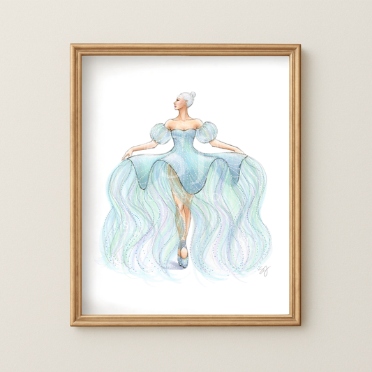 Dance of the Jellyfish  |  Whimsical Ballerina Fashion Illustration (ART PRINT)