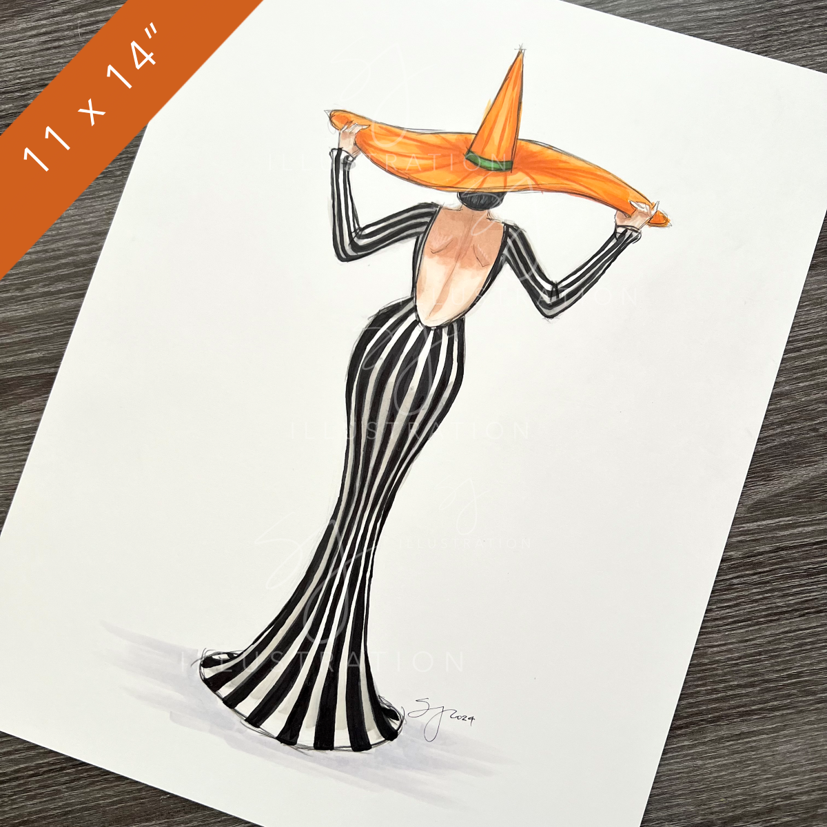 Fall Stripes  |  Fun Fashion Illustration (PRINT)